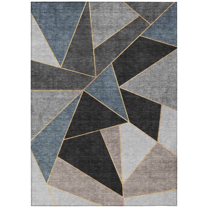 HomeRoots Geometric Transitional Rectangle Outdoor Rug