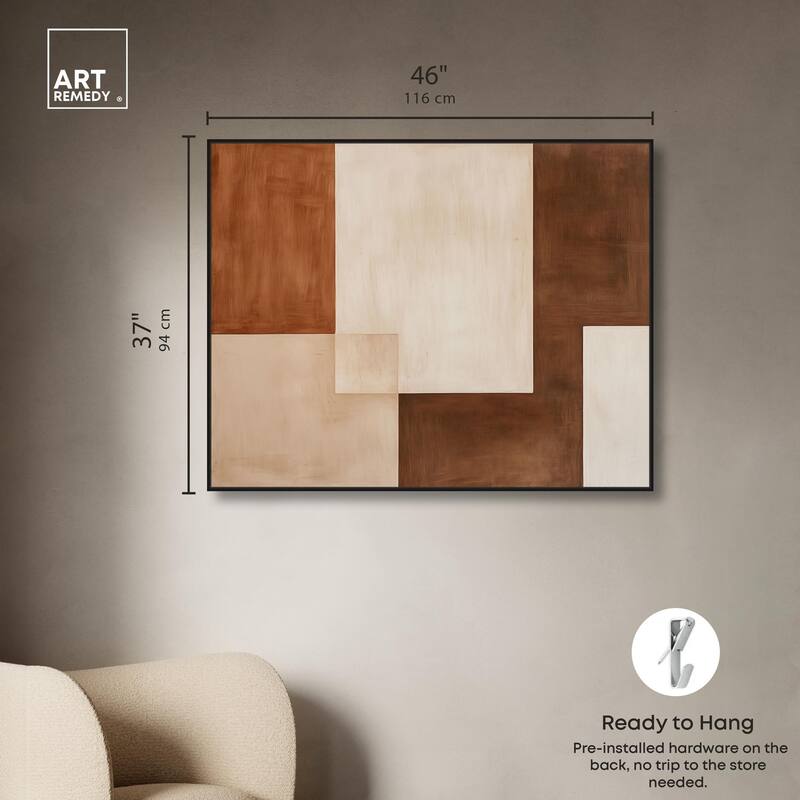 Cream and Brown Panels IV Canvas by Art Remedy