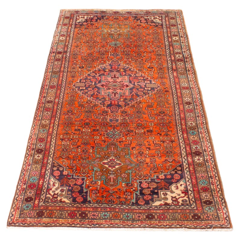 ECARPETGALLERY Hand-knotted Konya Anatolian Burnt Orange Wool Rug - 4'4 x 9'8