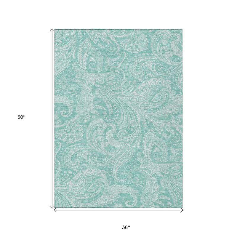 HomeRoots Paisley Transitional Rectangle Outdoor Rug