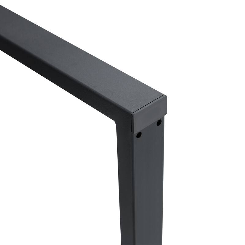 Roomfitters Minimalist Rectangular Dining Table with Textured MDF Top and Black Metal Legs for Modern Interiors