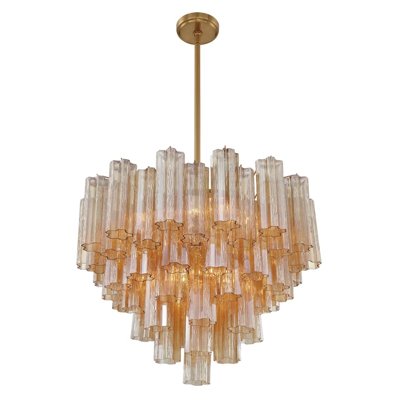 Addis 12 Light Aged Brass Chandelier - 26.75"W x 21.5"H x 26.75"D