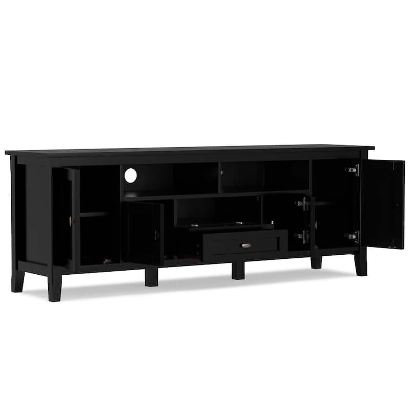 WYNDENHALL Norfolk SOLID WOOD 72 inch Wide TV Media Stand For TVs up to 80 inches - 72'' W x 17.5'' D x 26'' H