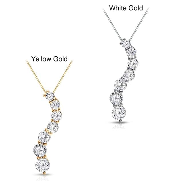 Auriya 1/2ctw Round Diamond Journey Necklace 14k Gold (J-K, I1-I2)