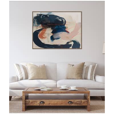 Kate and Laurel Sylvie Deep Blue Momentum I Framed Canvas by Amy Lighthall
