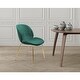 preview thumbnail 4 of 12, Velvet Dining Chairs - Upholstered Leisure Shell Chair - Side Chairs with Golden Leg-set of 2