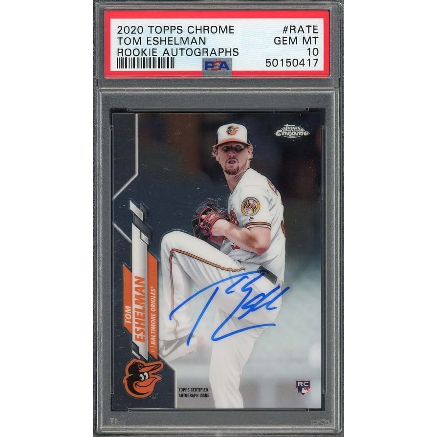 Tom Eshelman 2020 Topps Chrome Rookie Auto Baseball Card #RATE PSA 10 - 8'6" x 11'6"