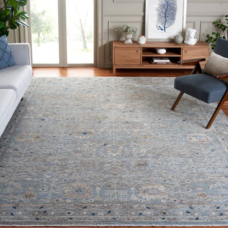 SAFAVIEH Antique Yasuyo Fatemeh Traditional Rug - 9' x 11'6" - Blue/Ivory