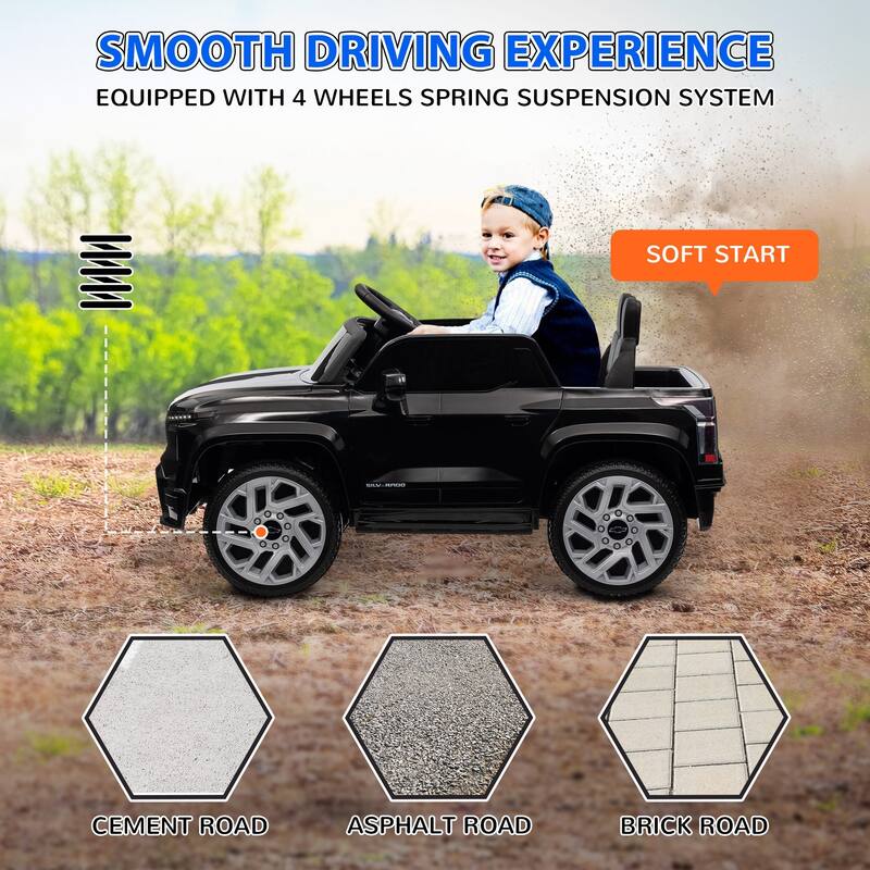 Licensed Chevrolet Silverado EV Kids Electric Ride On Car with Parental Remote Control, Suspension, 3 Speed and Soft Start