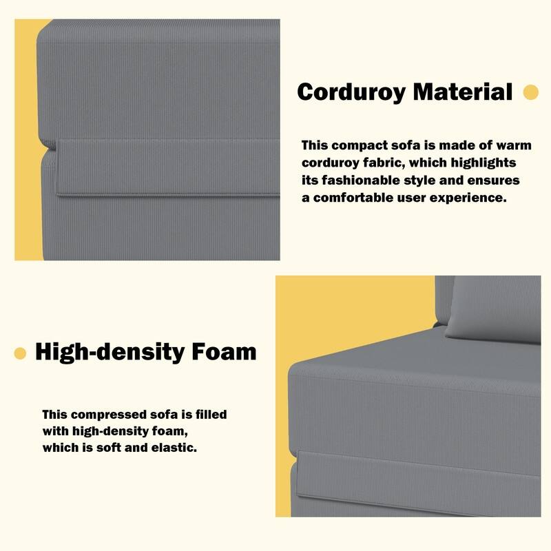 Convertible Compression Corduroy Sectional Sofa (Set of 2)