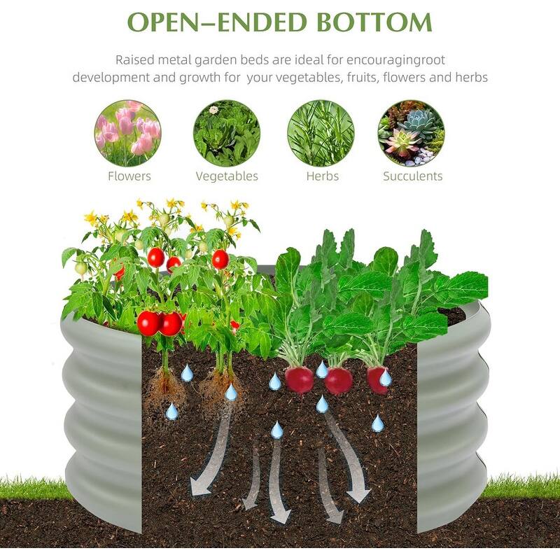 2 Pack Galvanized Raised Garden Bed,Outdoor
