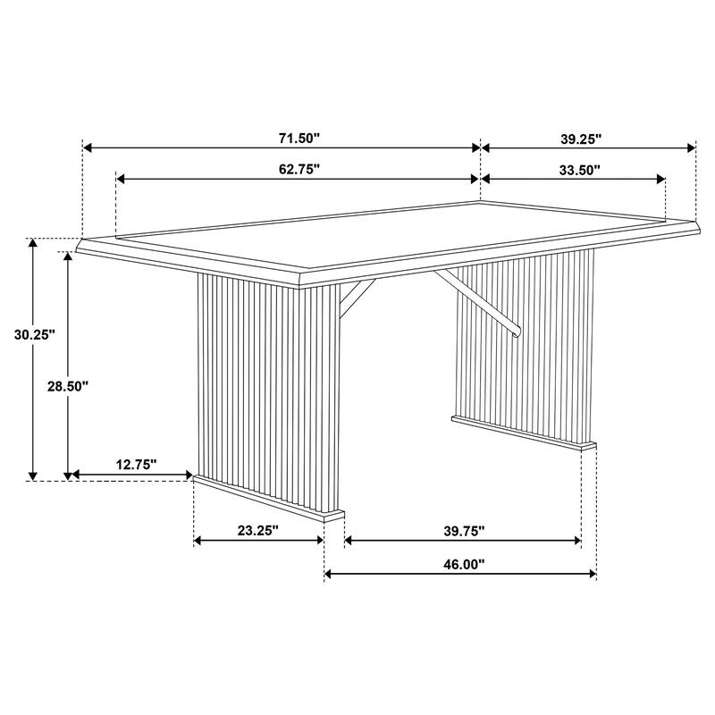 Sherwood Rectangular Dining Table Set Brown
