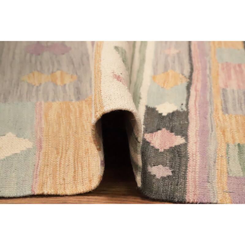 Hand Woven Oriental 100% Wool Carpet Southwestern Tribal Multi-Colored Kilim Area Rug - 4' 9'' X 2' 10''
