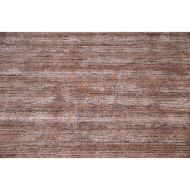 Brown Tribal Gabbeh Oriental Area Rug Hand-knotted Wool Carpet - 8'3" x 10'0"