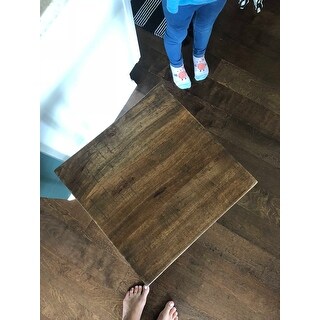 Carbon Loft Jarrell Wood and Iron Backless Bar Stool