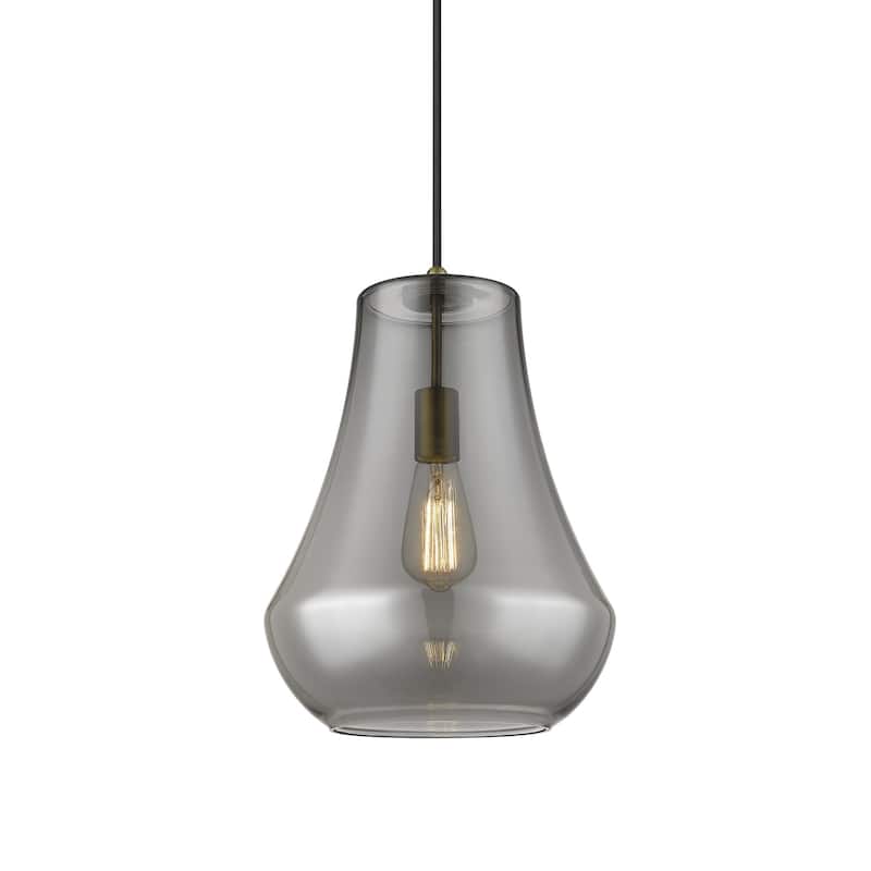 Innovations Lighting 491-1P-16-12 Fairfield Pendant Fairfield 12" Wide - Brushed Brass / Plated Smoke