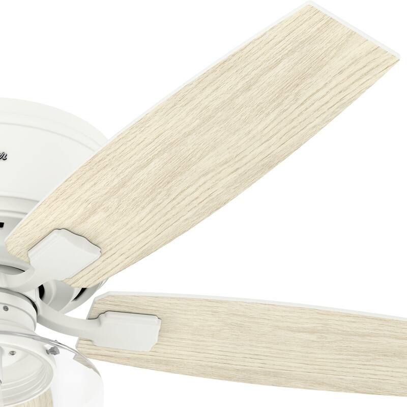 Hunter 52" Bennett Low Profile Ceiling Fan with Globe LED Light Kit and Handheld Remote