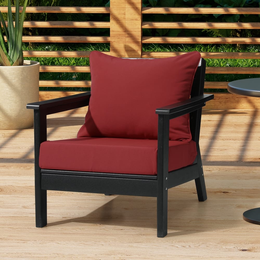 Fading Free All Weather Poly Outdoor Deep Seating Cushion Set - Water Repellent