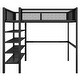 preview thumbnail 6 of 16, Artsy Full Size Metal Loft Bed with 4-Tier Shelves and Storage, Black