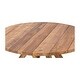 preview thumbnail 4 of 4, Maddox Round Indoor-Outdoor Teak Dining Table with Pedestal Base, 51-inch Diameter