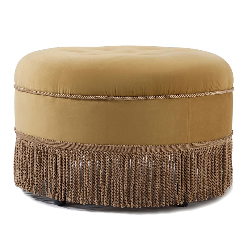 Yolanda 24" Upholstered Round Accent Ottoman