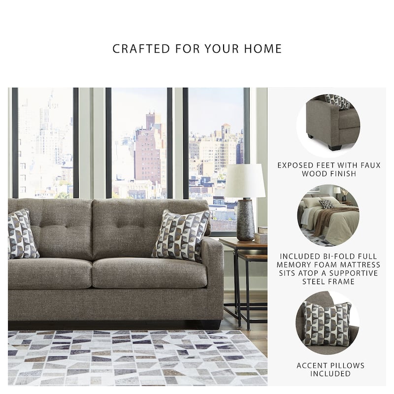 Signature Design by Ashley Mahoney Chocolate Full Sofa Sleeper - 75" W x 38" D x 37" H