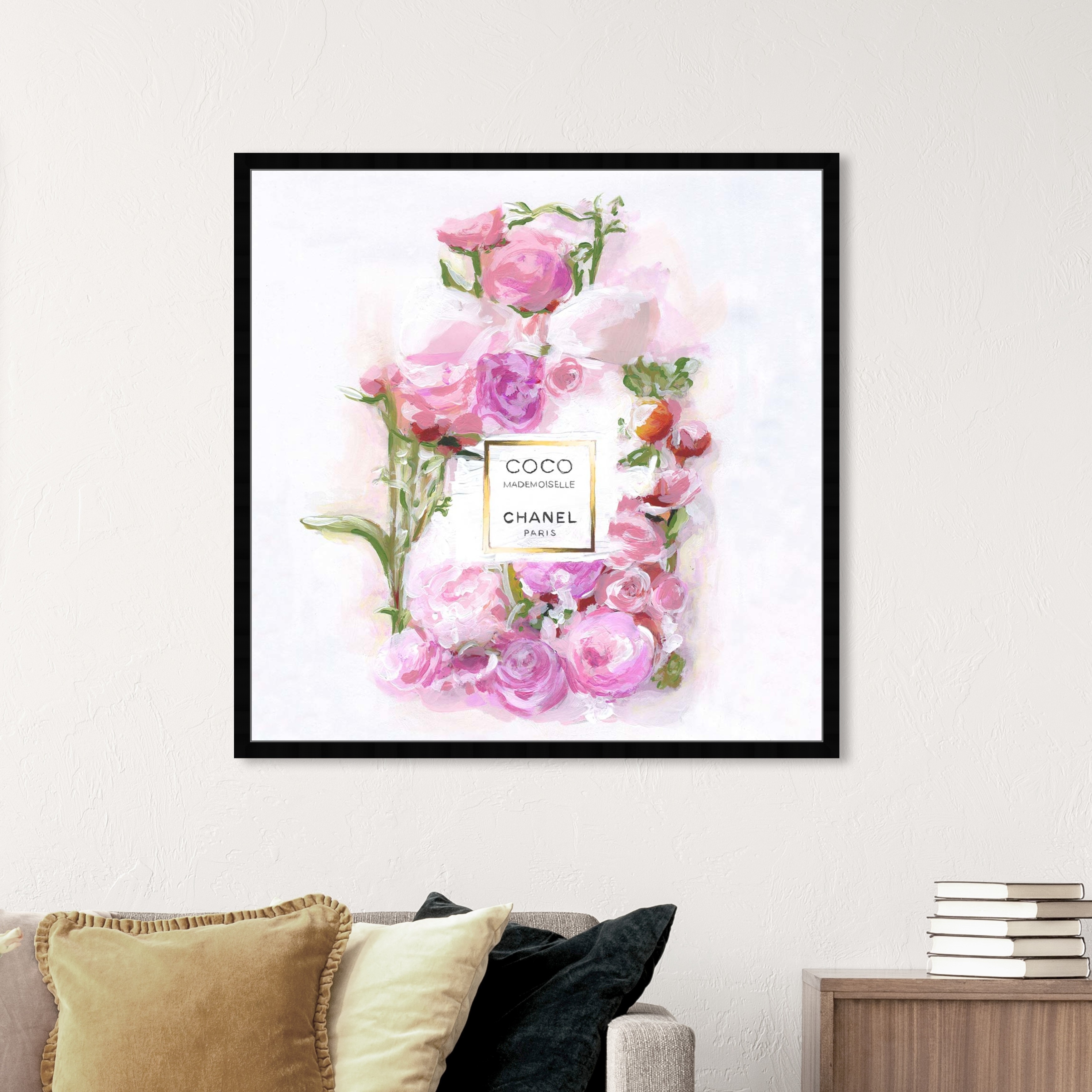 Oliver Gal 'Bottle Bouquet ' Fashion and Glam Wall Art Framed Print  Perfumes - Pink, Purple - Bed Bath & Beyond - 32194474