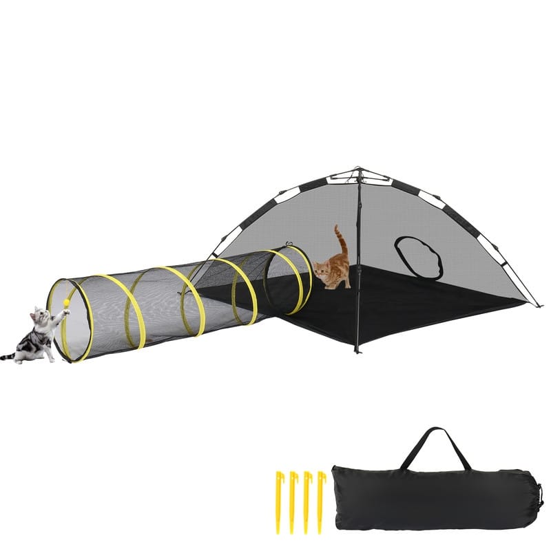 Outdoor Cat Play Tent with Tunnel