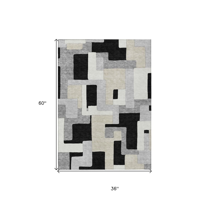 HomeRoots Geometric Transitional Rectangle Outdoor Rug