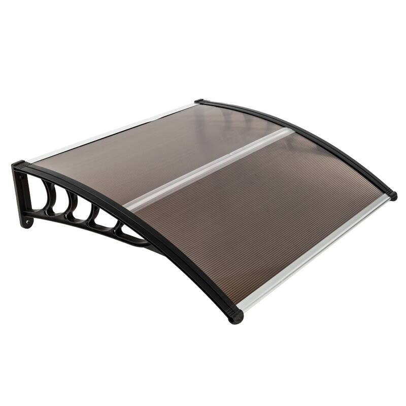 100 x 100 cm Door & Window Rain Cover Eaves Brown Board & Black Holder
