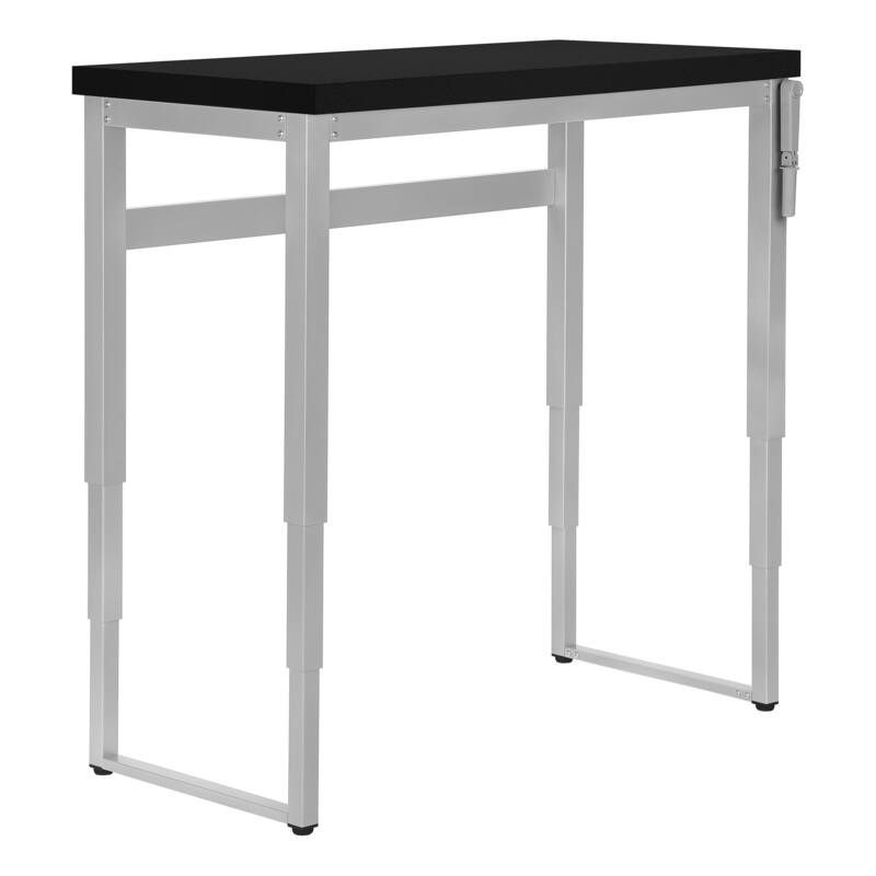 Computer Desk, Home Office, Standing, Adjustable, 48"l, Work, Laptop, Black Laminate, Grey Metal, Contemporary, Modern