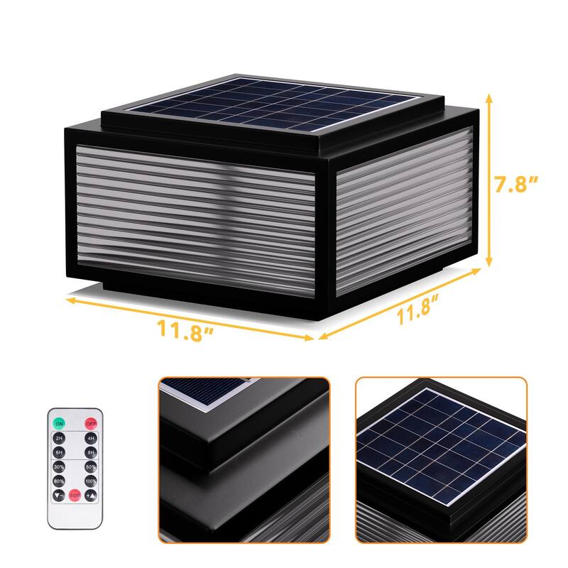 Solar Powered Post Cap Lights for Pillars, Modern Outdoor Post Lights