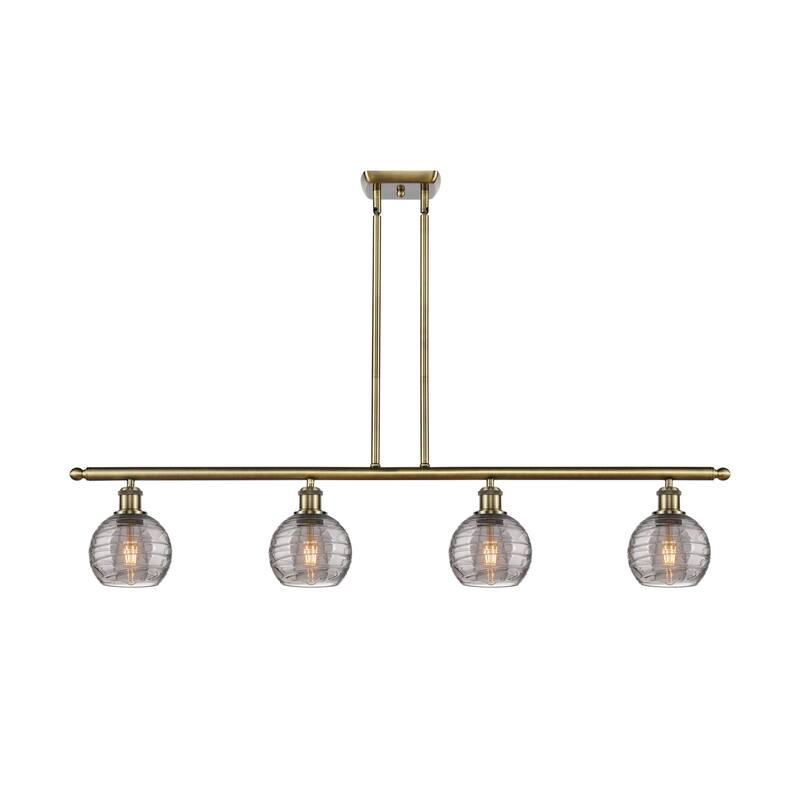 Innovations Lighting 516-4I 9 48 Athens Deco Swirl Chandelier Athens - Antique Brass / Light Smoke Deco Swirl