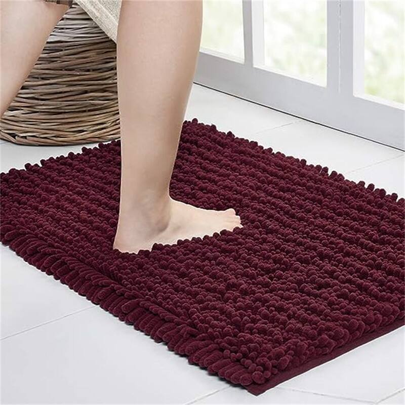 Bathroom Rug Non Slip Bath Mat - Burgundy - 32"x20"
