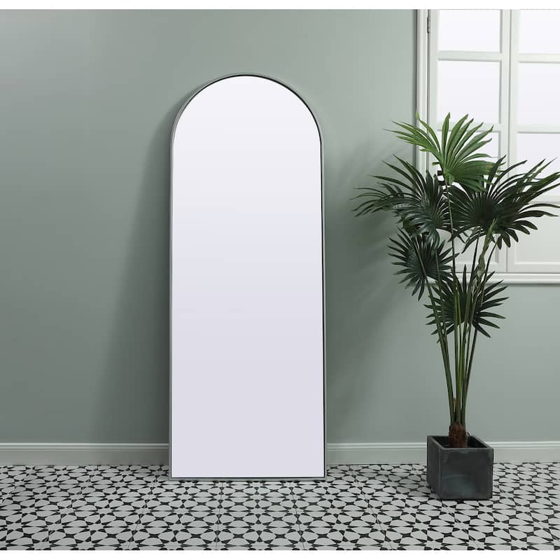 Indigo Home Metal Frame Arch Full Length Mirror 28x74 Inch