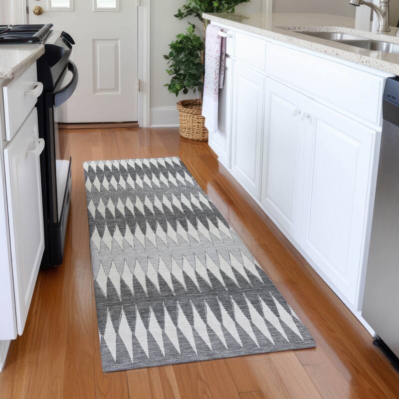 Premium Washable Super Soft Modern Ziggy Mayfield Rug - Gray - 2'3" x 7'6"