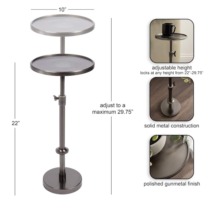Kate and Laurel Engles Adjustable Polished Metal Table and Plant Stand
