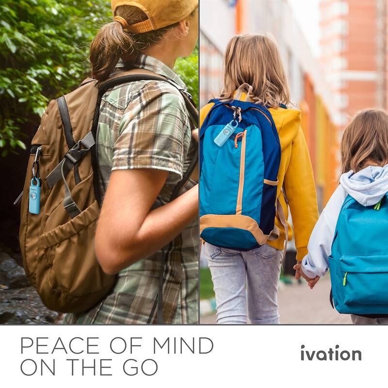 Ivation Personal SOS Keychain Alarm, 125 dB Rechargeable Personal Alarm W/LED Strobe Light