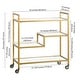 preview thumbnail 15 of 21, Lovett 33" Wide Rectangular Bar Cart with Glass Shelves