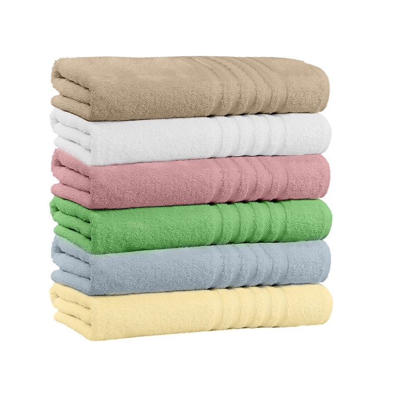 Martha Stewart 100% Cotton Geometric Jacquard Border Bath Towel - Blush, Size: 30 x 54