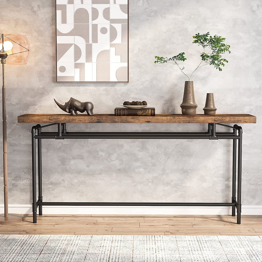 Console Table, 70.9" Narrow Long Entryway Table for Living Room - 11.81"D x 70.85"W x 35.43"H