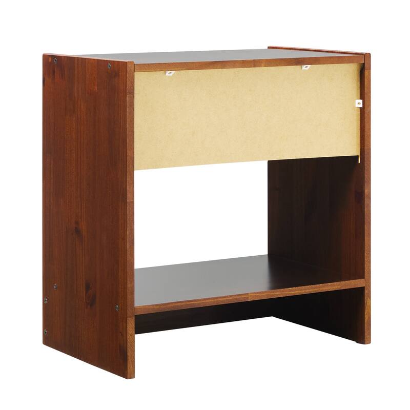 Walker Edison Modern Easy Assembly 1-Drawer Solid Wood Nightstand
