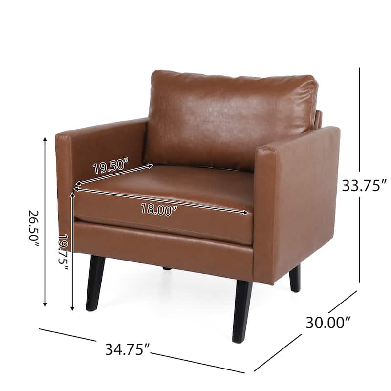 Chandler Faux Leather Club Chair by Christopher Knight Home