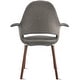 preview thumbnail 45 of 56, Set of 2 Organic Upholstered Fabric Modern Armchairs with Dark Walnut Brown Wooden Legs for Dining Room Office or Accent Chair