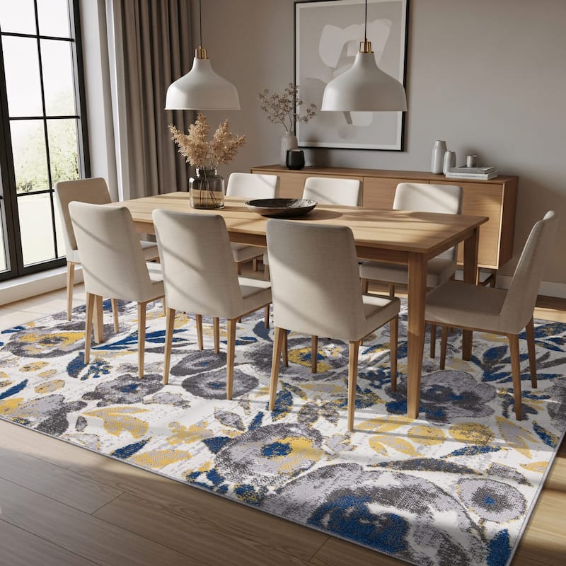 World Rug Gallery Vintage Modern Floral Area Rug