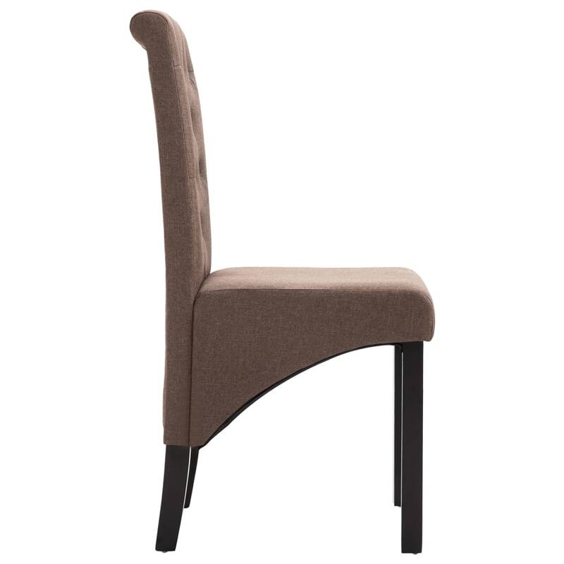 vidaXL Dining Chairs 2 pcs Brown Fabric