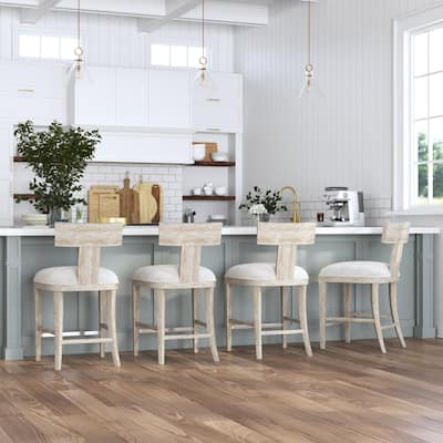 Klismos Wooden Counter Stool - 38" - White