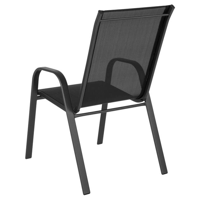 Stackable Flex Comfort Material/ Metal Outdoor Side Chairs (Set of 5) - 21.25"W x 29"D x 36"H