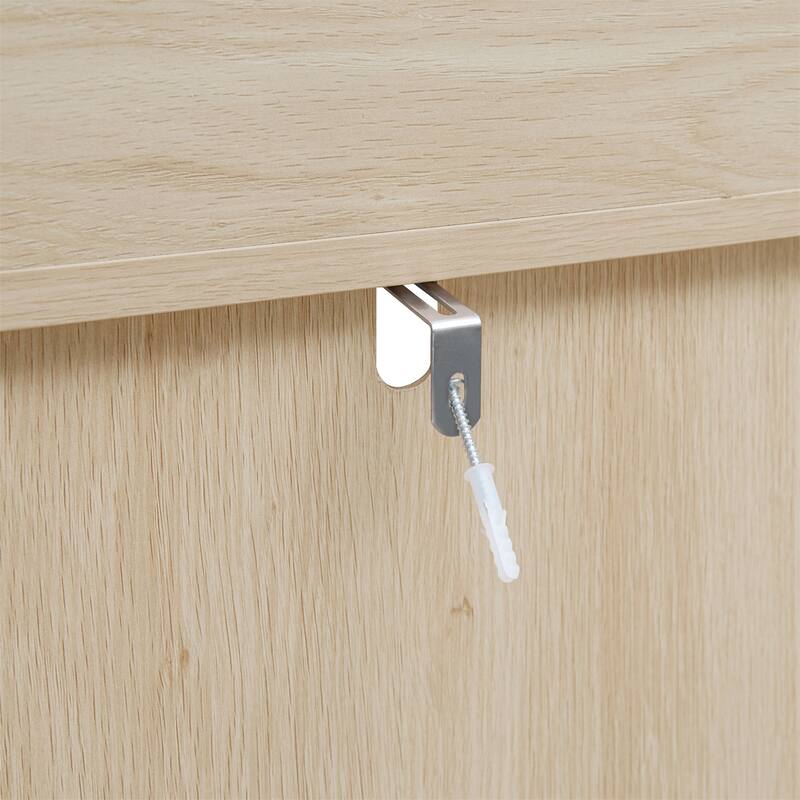 Wood Arched Kitchen Storage Pantry with Adjustable Shelves, Versatile Cupboard