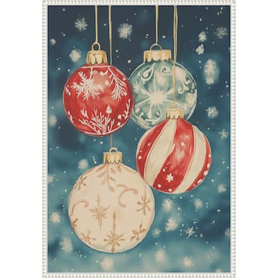 Christmas Ornaments III by Melloi Art Prints (23 x 33 in.), Framed Canvas Wall Art Print - Sylvie Beaded White